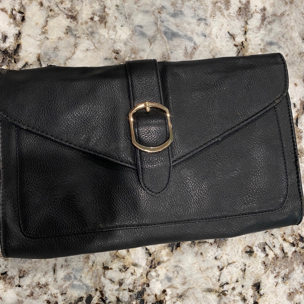 Elegant Black Leather Clutch